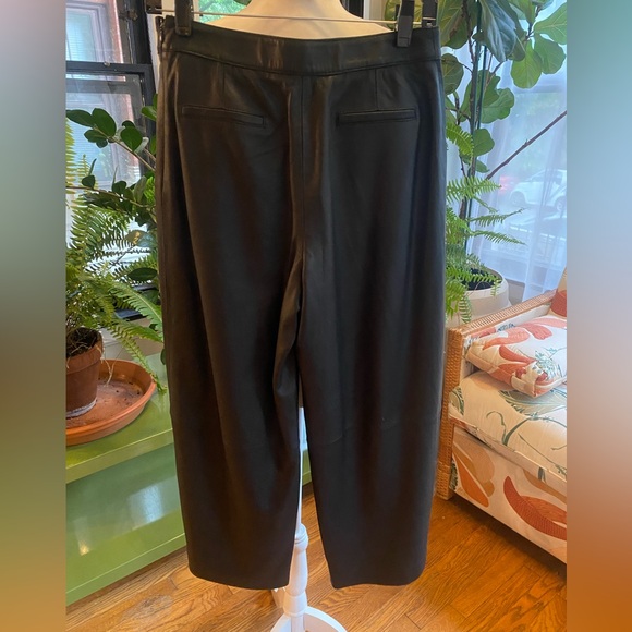 Kobi Halperin Black Leather Straight Leg Crop Pants NWT - Picture 7 of 10